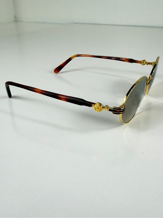 Vintage Gianni Versace Mod G51 Col 56 L Medusa Gold Havana Sunglasses Full Set main image 6